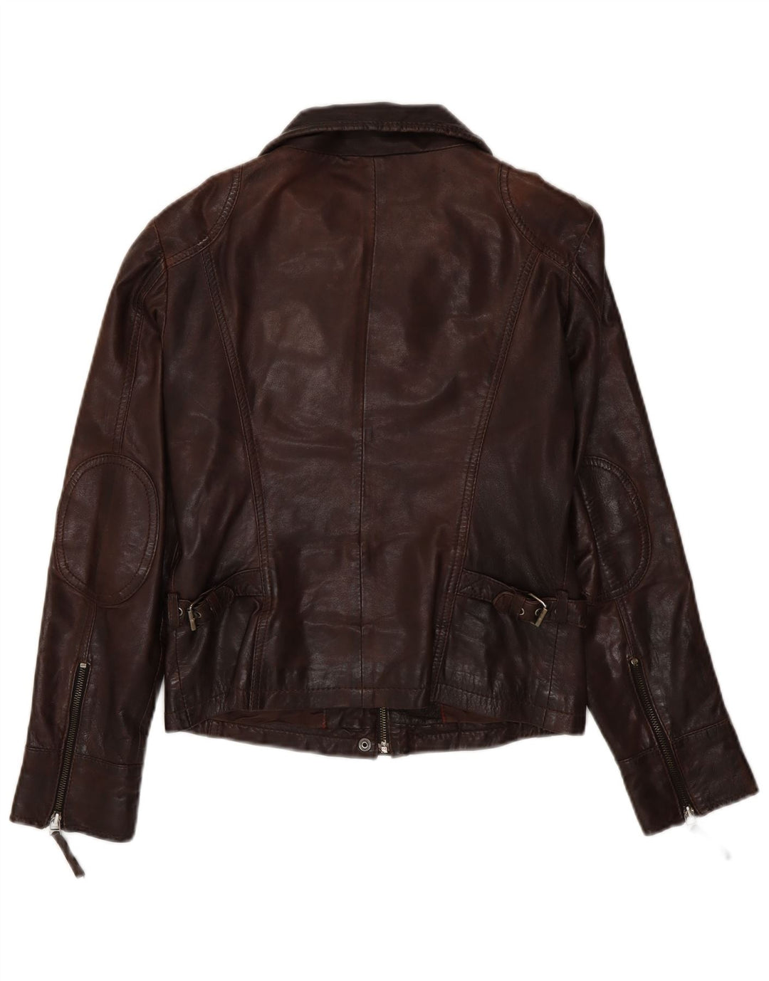 Jaqueta de couro feminina Gipsy UK 14 grande marrom