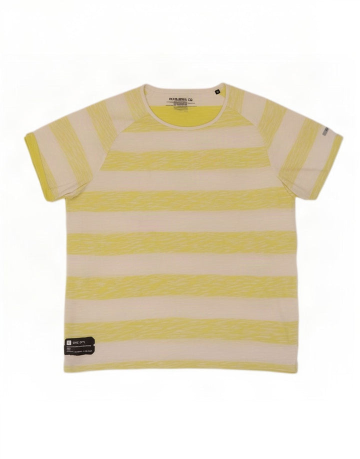 Camiseta masculina Jack & Jones listrada amarela média