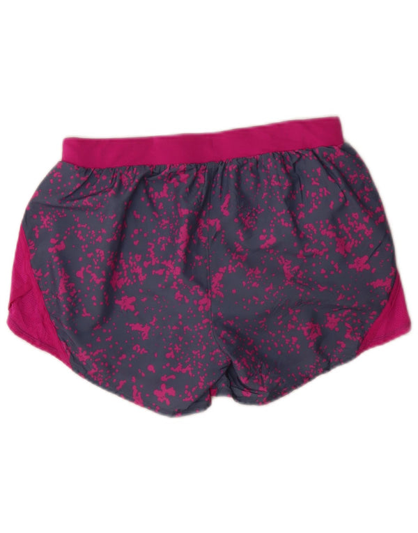 Shorts esportivo feminino Under Armour Heat Gear UK 8 pequeno cinza manchado
