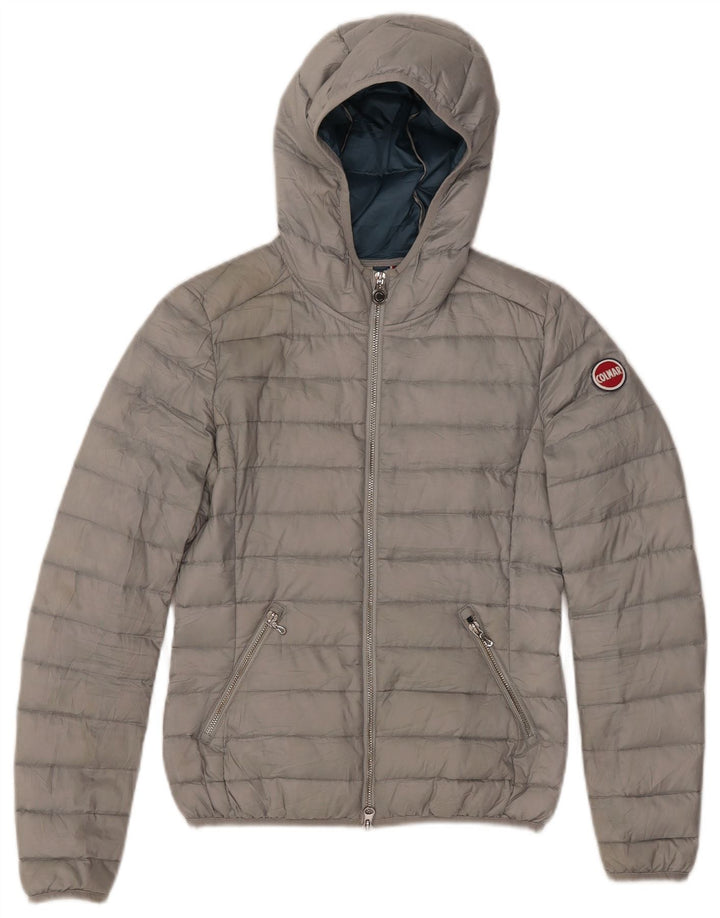 Jaqueta acolchoada com capuz feminino Colmar IT 38 2XS cinza