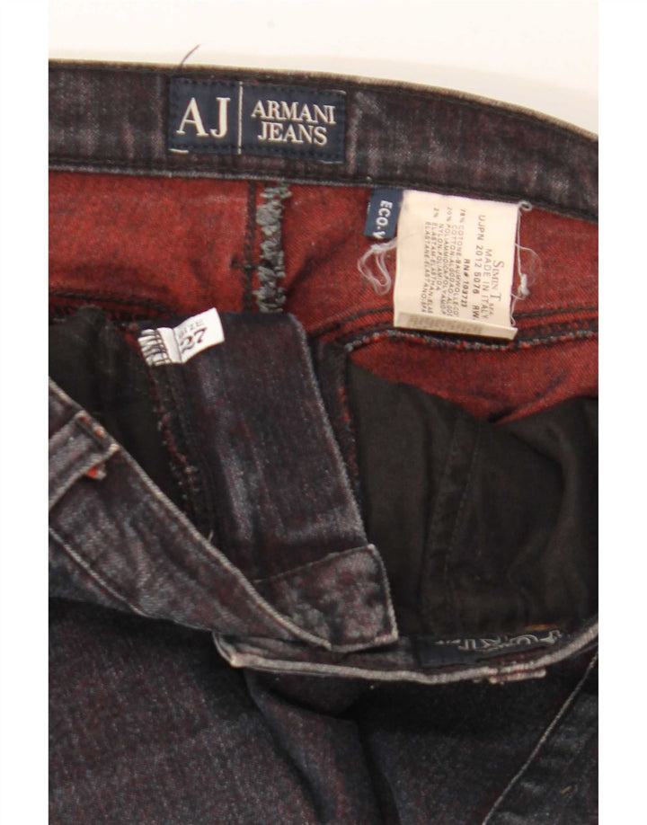 Calça Jeans Slim Feminina Armani W27 L32 Algodão Preto