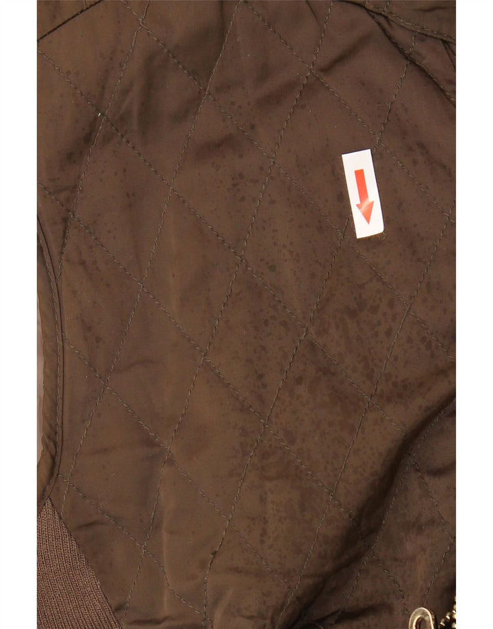 Colete acolchoado feminino Massimo Dutti UK 12 poliéster marrom médio