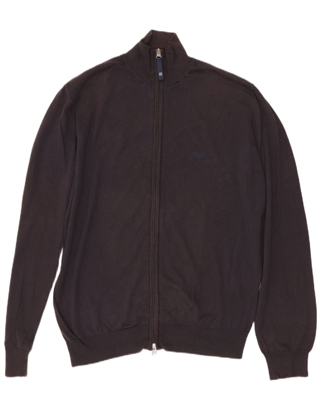 ARMANI JEANS Suéter cardigã masculino médio algodão azul marinho