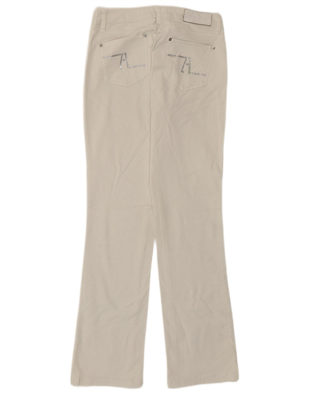 Calça jeans reta feminina Zara EU 40 médio W30 L30 algodão branco