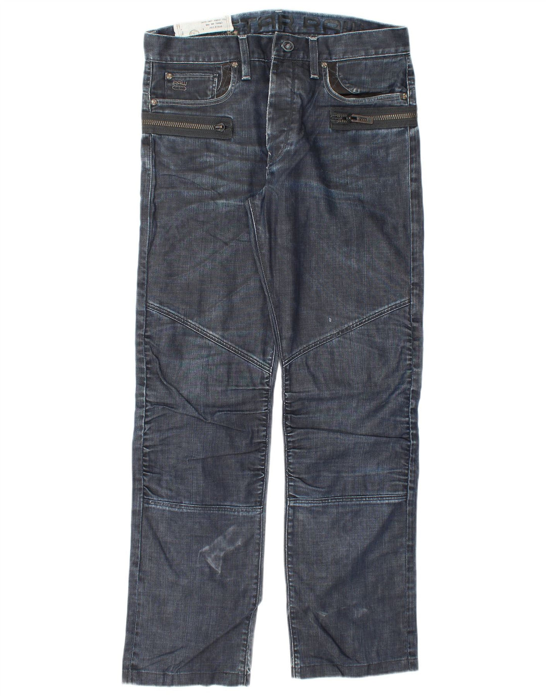 G-STAR masculino 3301 jeans retos W34 L32 algodão azul