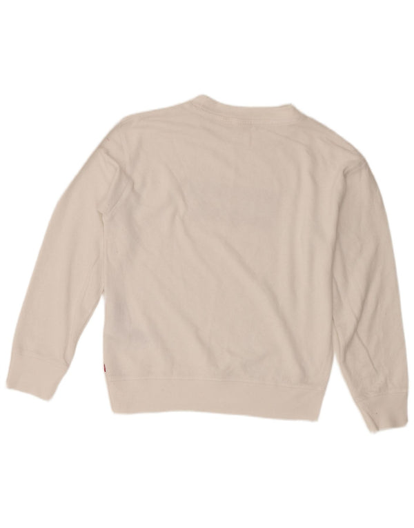 Levi's feminino gráfico oversized moletom jumper UK 6 XS algodão branco