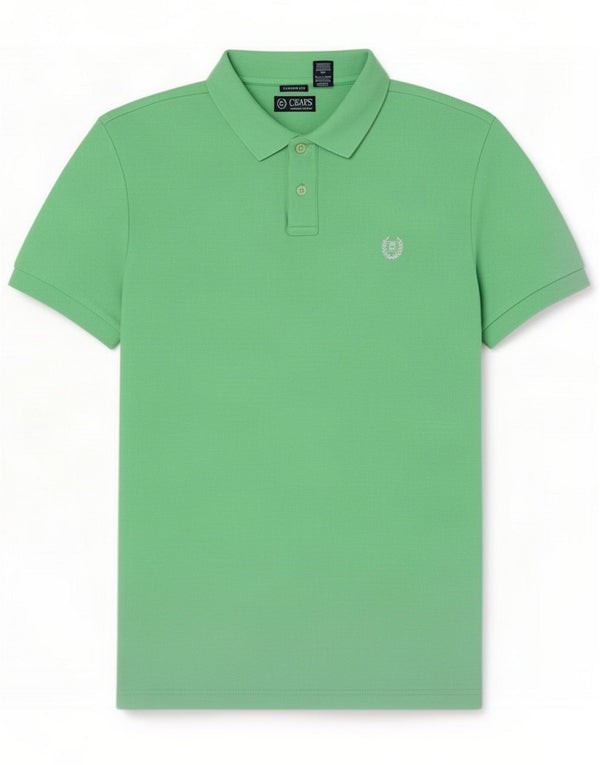 Chaps camisa polo masculina de ajuste personalizado algodão verde médio