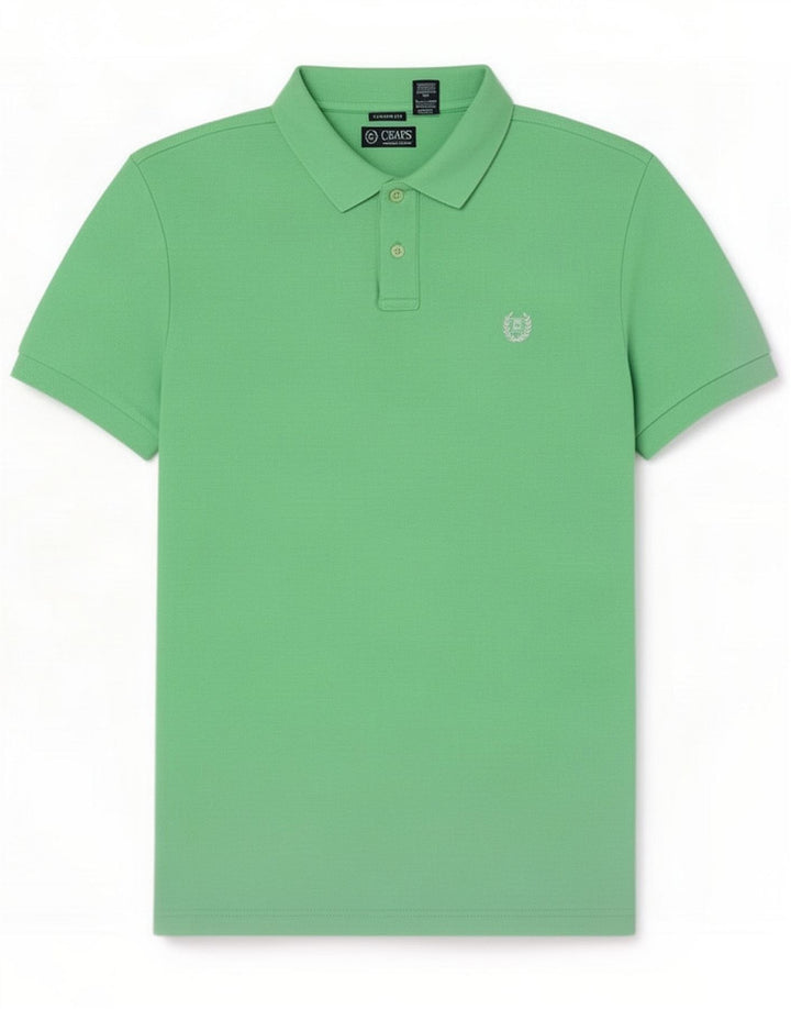 Chaps camisa polo masculina de ajuste personalizado algodão verde médio