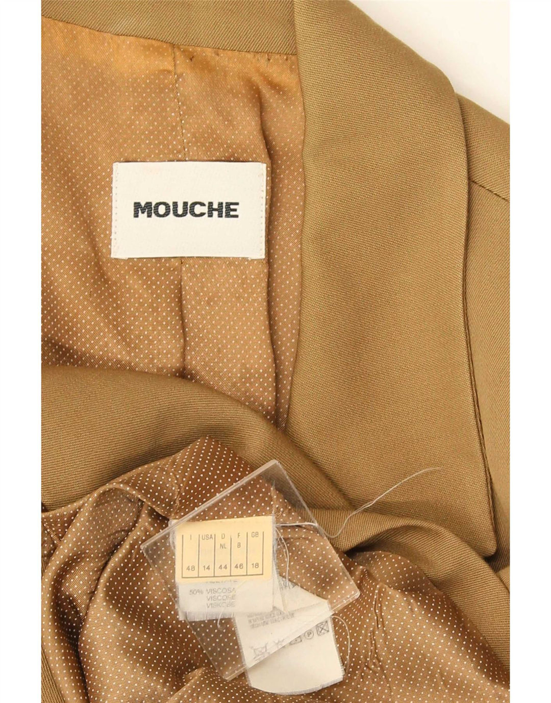 Jaqueta blazer feminina Mouche com peito duplo Reino Unido 18 XL cáqui