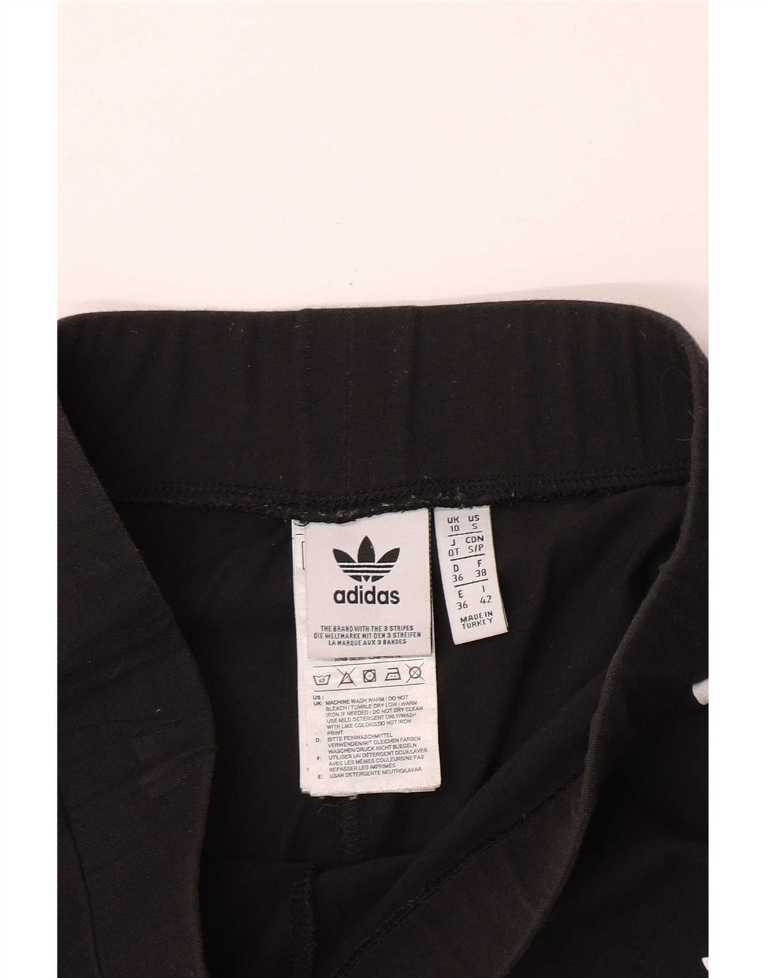 Leggings Adidas Femininas UK 10 Pequenas Algodão Preto