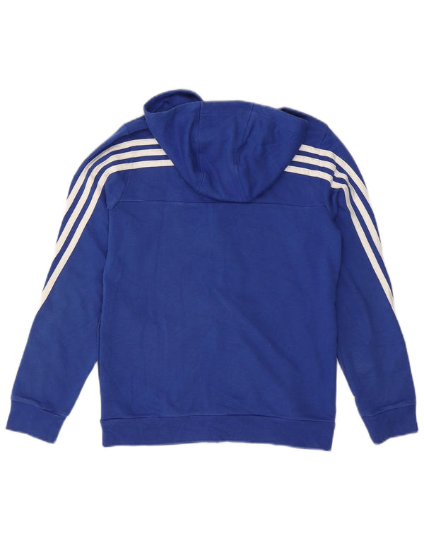 Suéter Adidas Boys Zip com capuz 11-12 anos algodão azul