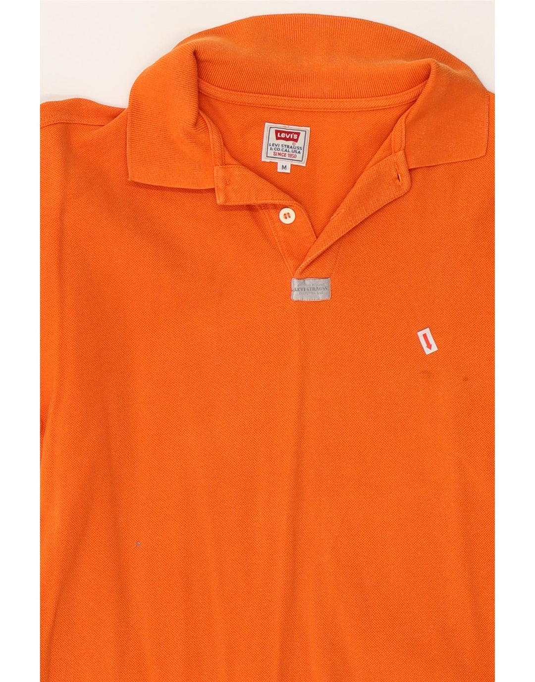 LEVI'S Mens Polo Shirt Medium Orange Cotton Vintage Levi's and Second-Hand Levi's from Messina Hembry 