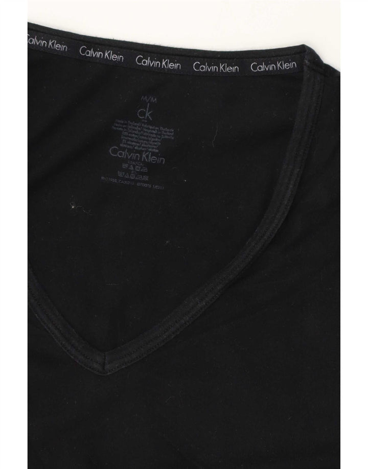 Camiseta masculina Calvin Klein de algodão preto médio