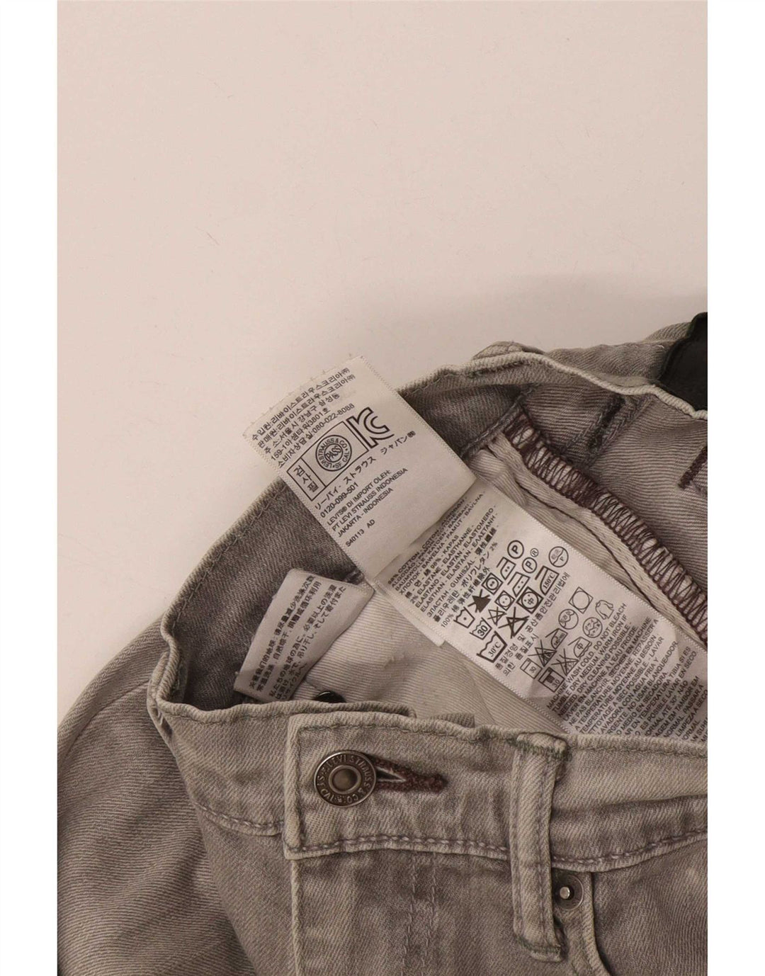 Jeans skinny feminino Levi's W29 L32 algodão cinza
