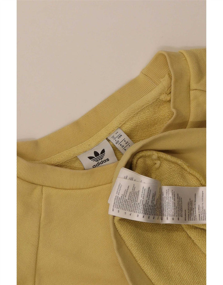 Adidas Mens Graphic Oversized Moletom Jumper UK 12 Médio Algodão Amarelo