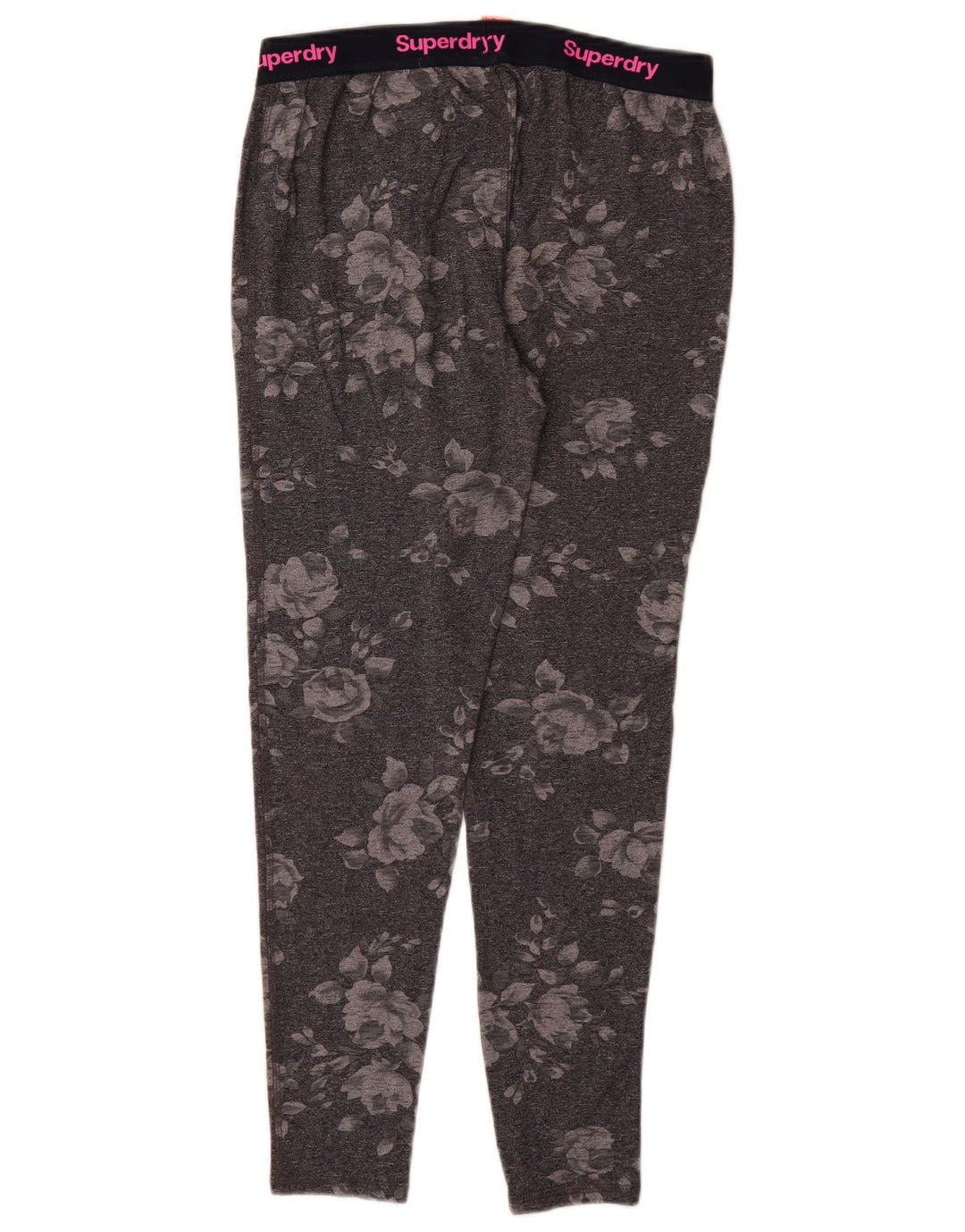 Leggings gráficas femininas SUPERDRY Reino Unido 14 grande algodão floral cinza