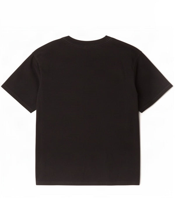 Camiseta masculina Adidas pequena listrada preta de algodão