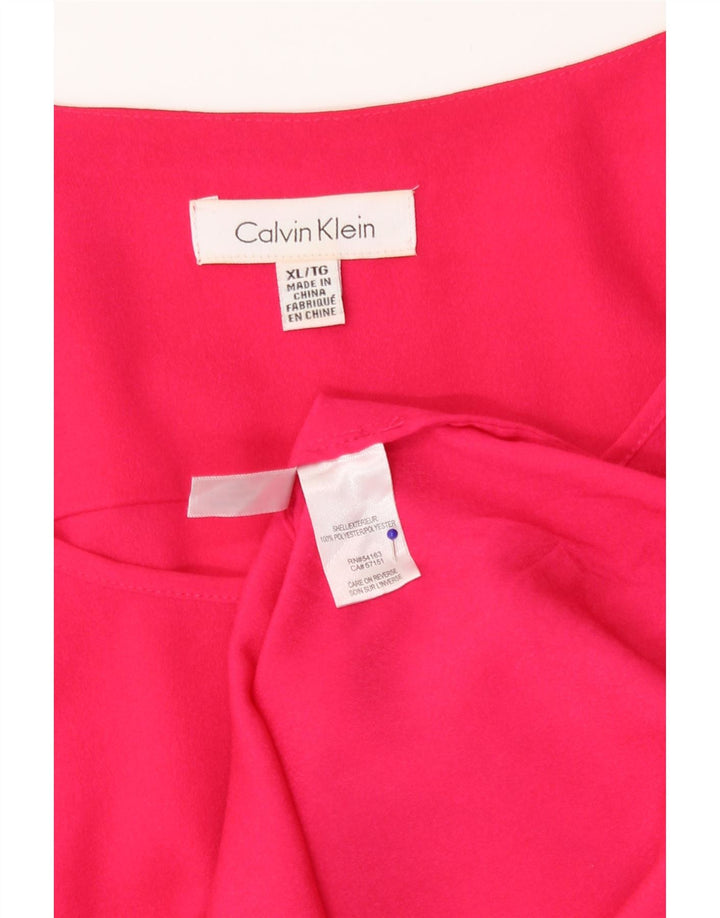 Blusa feminina de manga comprida Calvin Klein 18 XL rosa poliéster