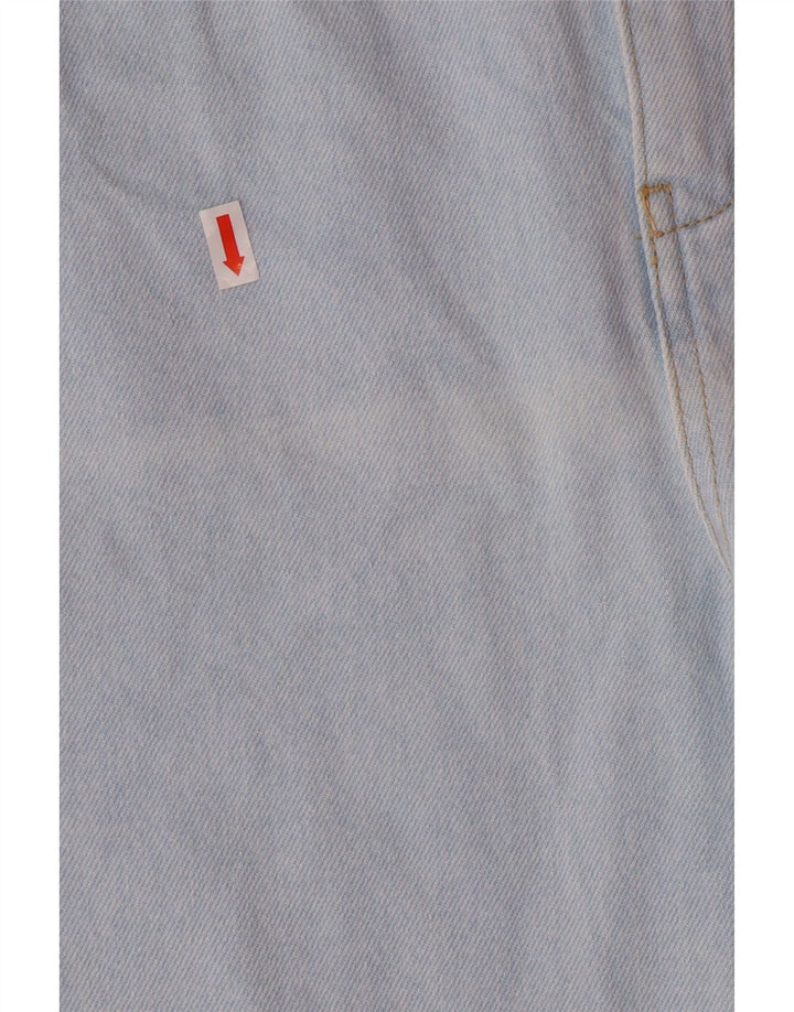 Zara Calça jeans feminina cintura alta com perna larga EU 42 grande W32 L26 azul clássico