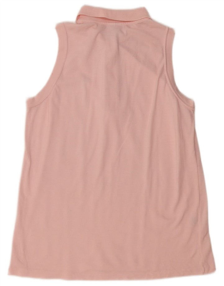 Camisa polo feminina sem mangas LACOSTE tamanho 42 grande algodão rosa