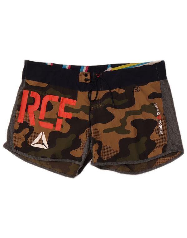 Shorts de natação femininos Reebok Graphic UK 12/14 médio marrom camuflagem