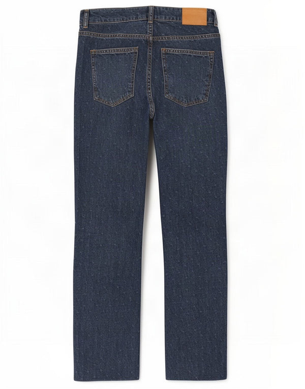 Calça jeans reta feminina Zara EU 38 pequena W28 L28 azul manchada