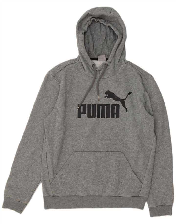 PUMA Mens Graphic Hoodie Jumper Médio Algodão Cinza