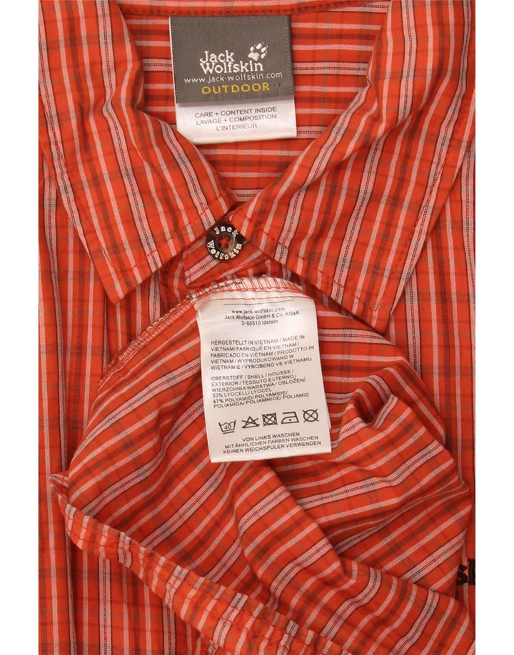 Camisa masculina de manga curta Jack Wolfskin XL laranja xadrez Lyocell