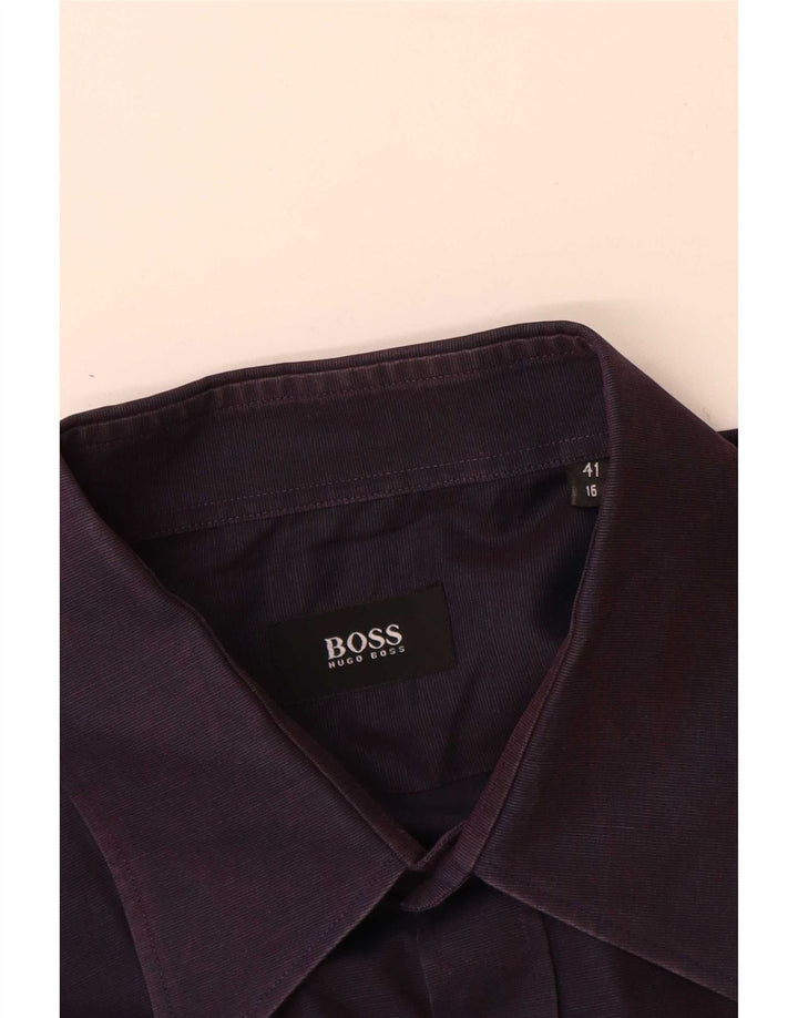 Camisa masculina Hugo Boss tamanho 41 16 grande algodão roxo