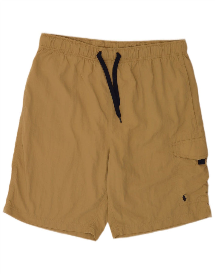 Shorts de natação masculino Polo Ralph Lauren médio cáqui nylon
