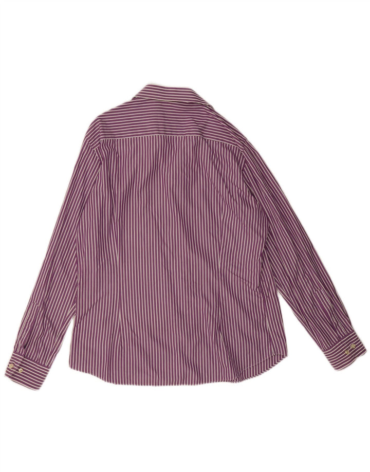 Camisa masculina Massimo Dutti listrada roxa média
