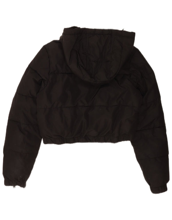 Jaqueta Tommy Hilfiger Feminina Oversized Crop Capuz Acolchoada UK 6 XS Preto