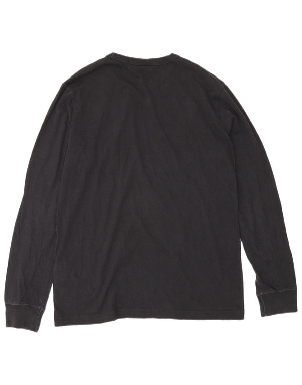 Campeão Mens Top Manga Longa XS Algodão Preto
