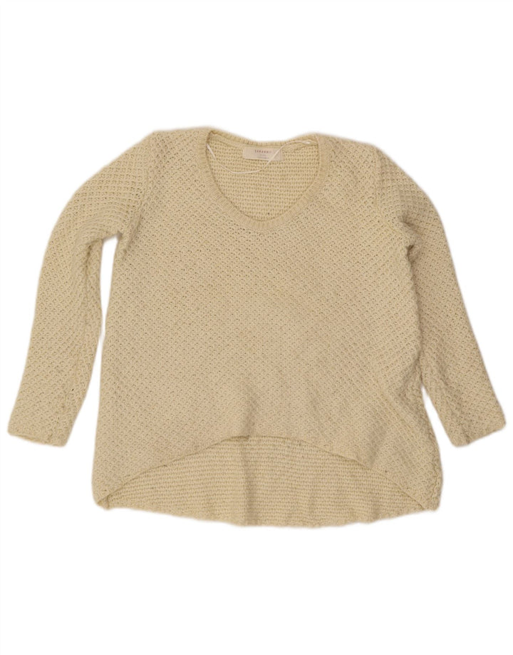 Zara suéter feminino oversized com decote em V Reino Unido 10 pequeno off white