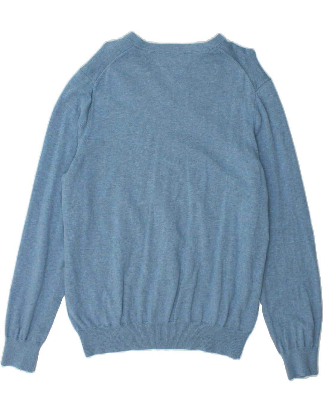 TOMMY HILFIGER Mens V-Neck Jumper Sweater Large Blue Cotton Vintage Tommy Hilfiger and Second-Hand Tommy Hilfiger from Messina Hembry 