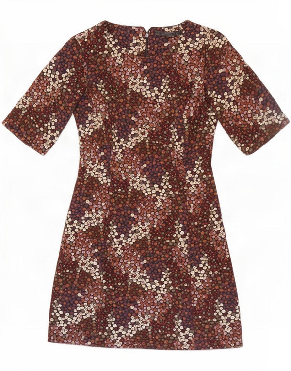 Vestido feminino Zara Trafaluc com bainha UK 6 XS marrom floral