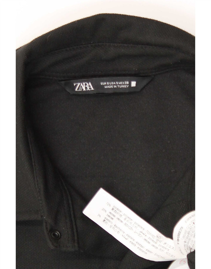 Zara Camisa masculina overshirt pequena preta poliéster