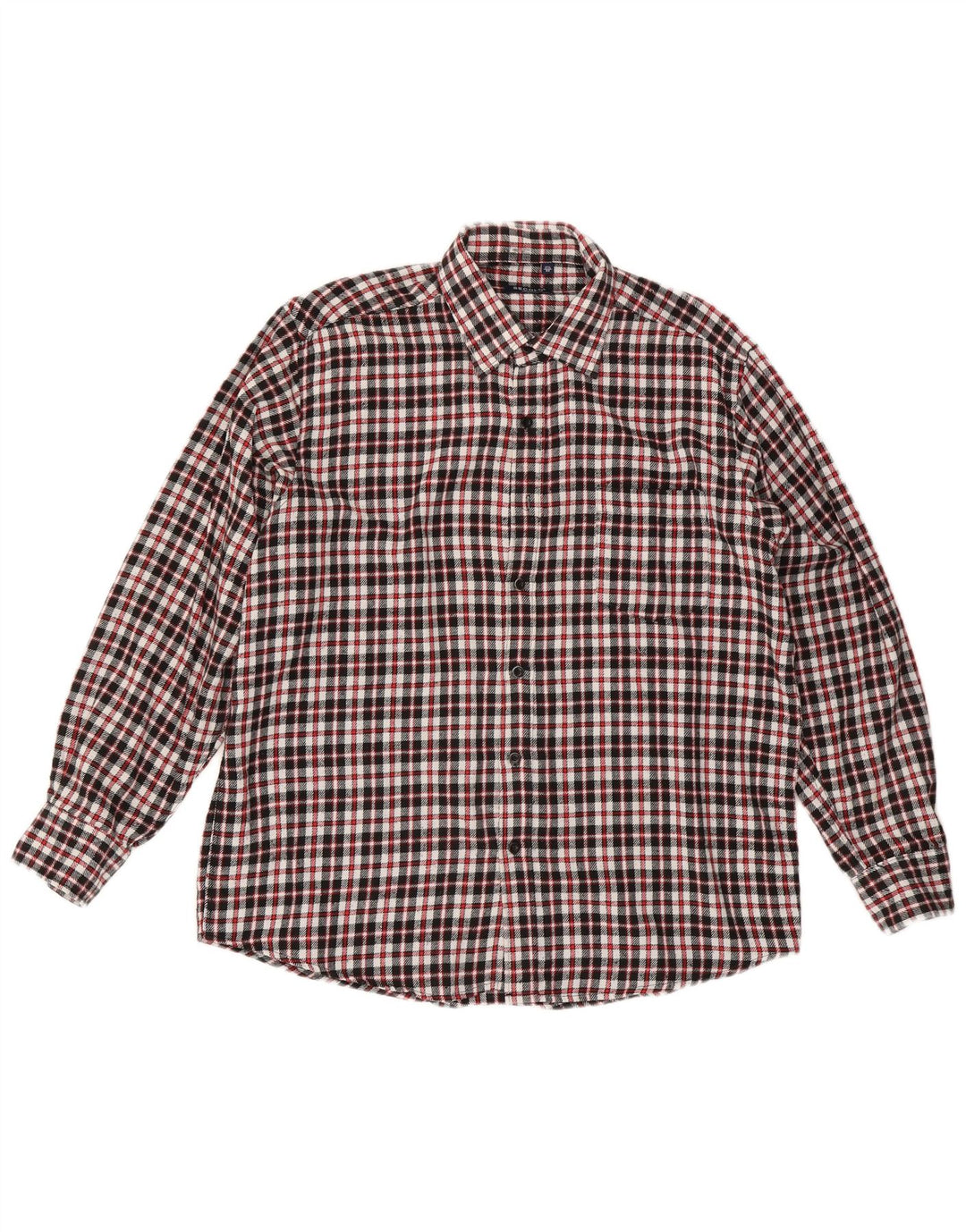 Camisa masculina vintage de flanela tamanho 17 1/2 44 XL vermelho xadrez