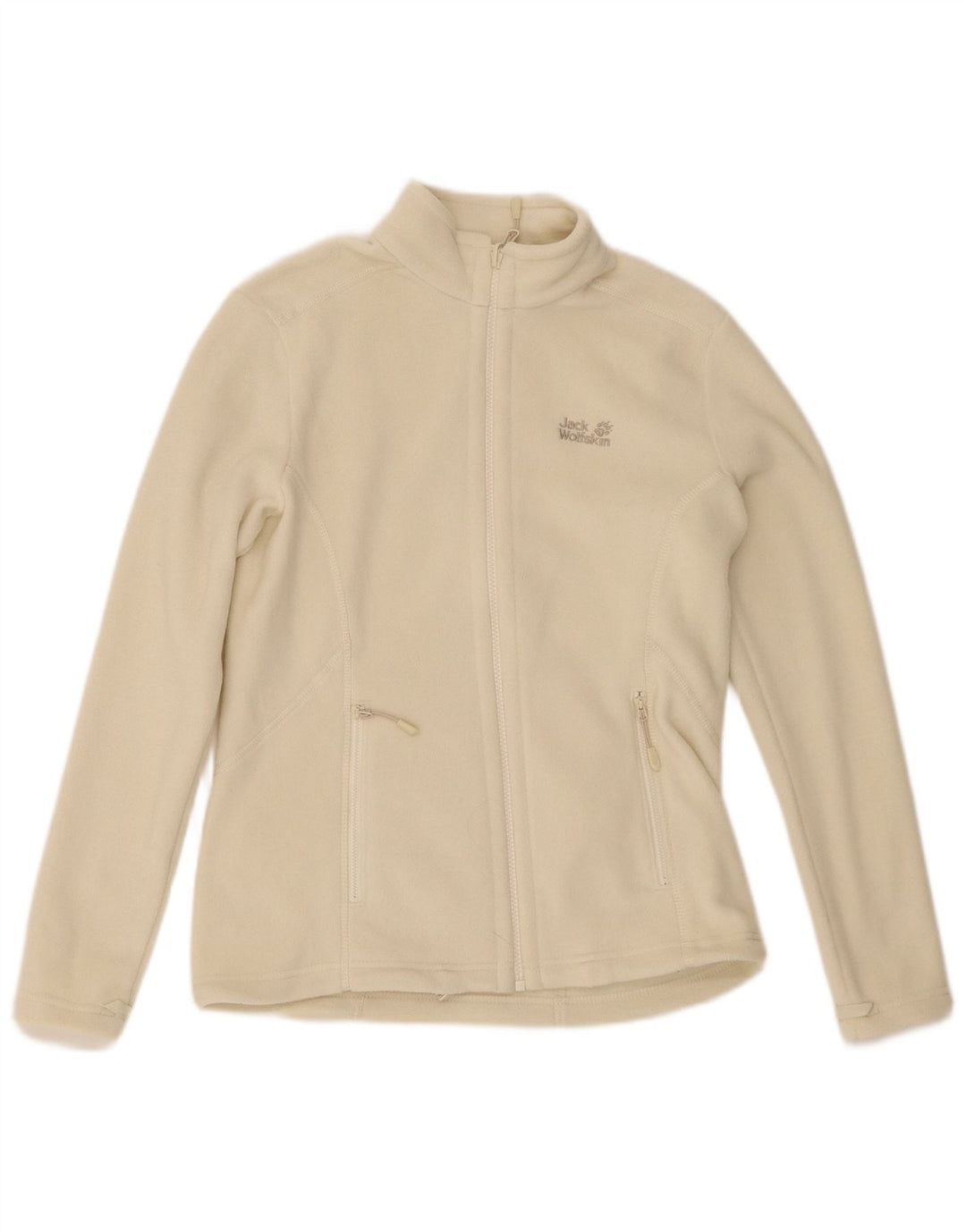Jaqueta feminina de lã com forro Jack Wolfskin Reino Unido 8/10 pequena poliéster branco