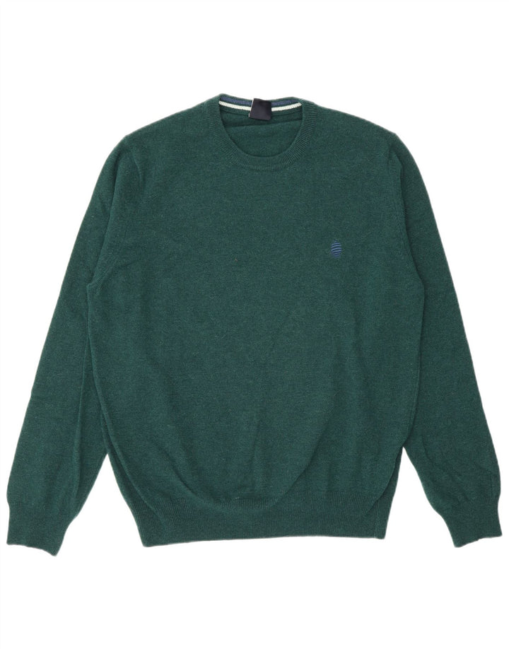 Suéter masculino Marina Yachting com gola redonda de lã verde médio