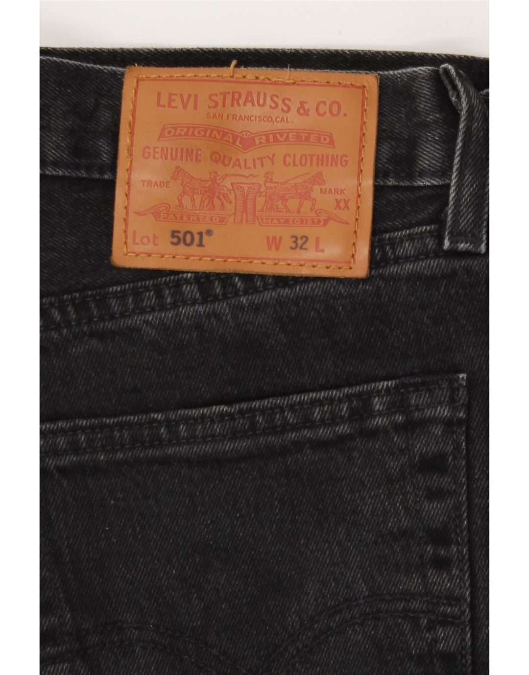 Shorts jeans masculino 501 Levi's W32 médio preto algodão
