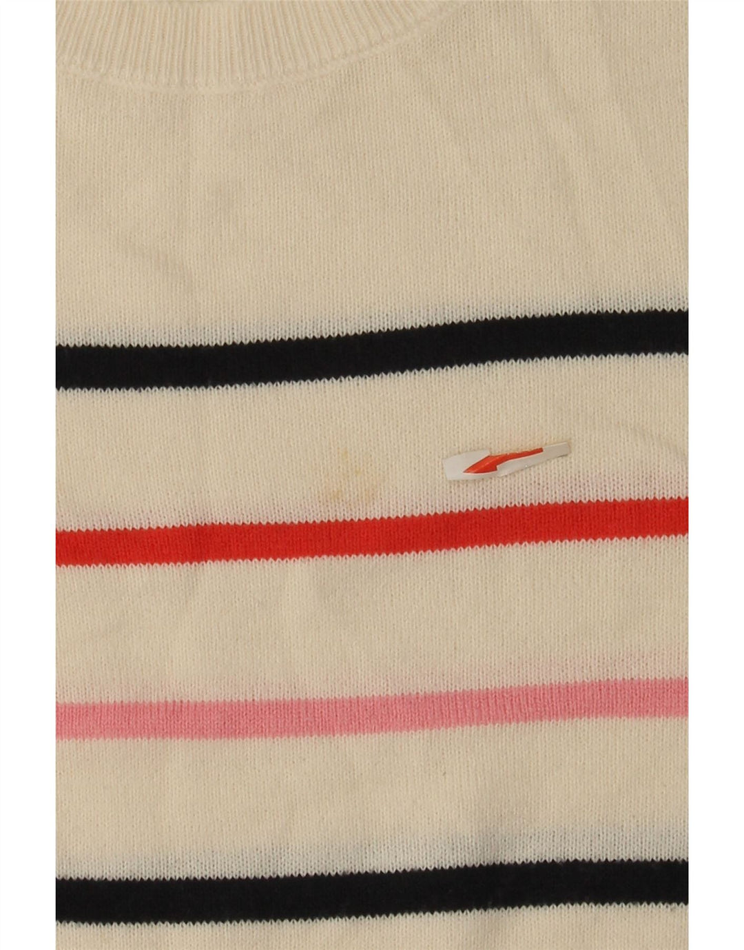 Suéter feminino Marks & Spencer com gola redonda e listrado branco médio UK 12