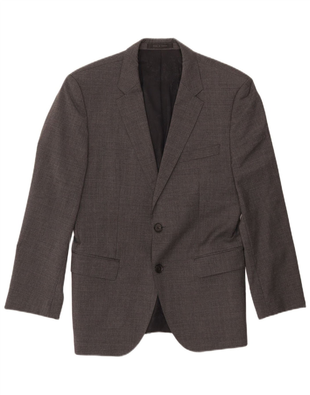 Jaqueta blazer masculina de 2 botões HUGO BOSS EU 48 lã cinza médio