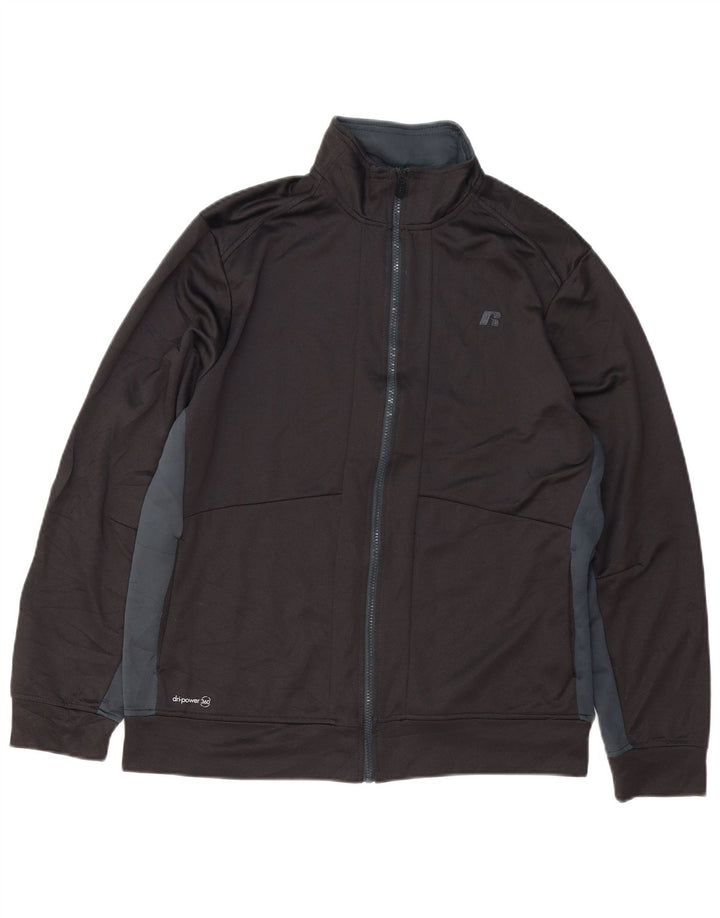 RUSSELL ATLÉTICO Mens Treino Top Jacket UK 38/40 Médio Preto
