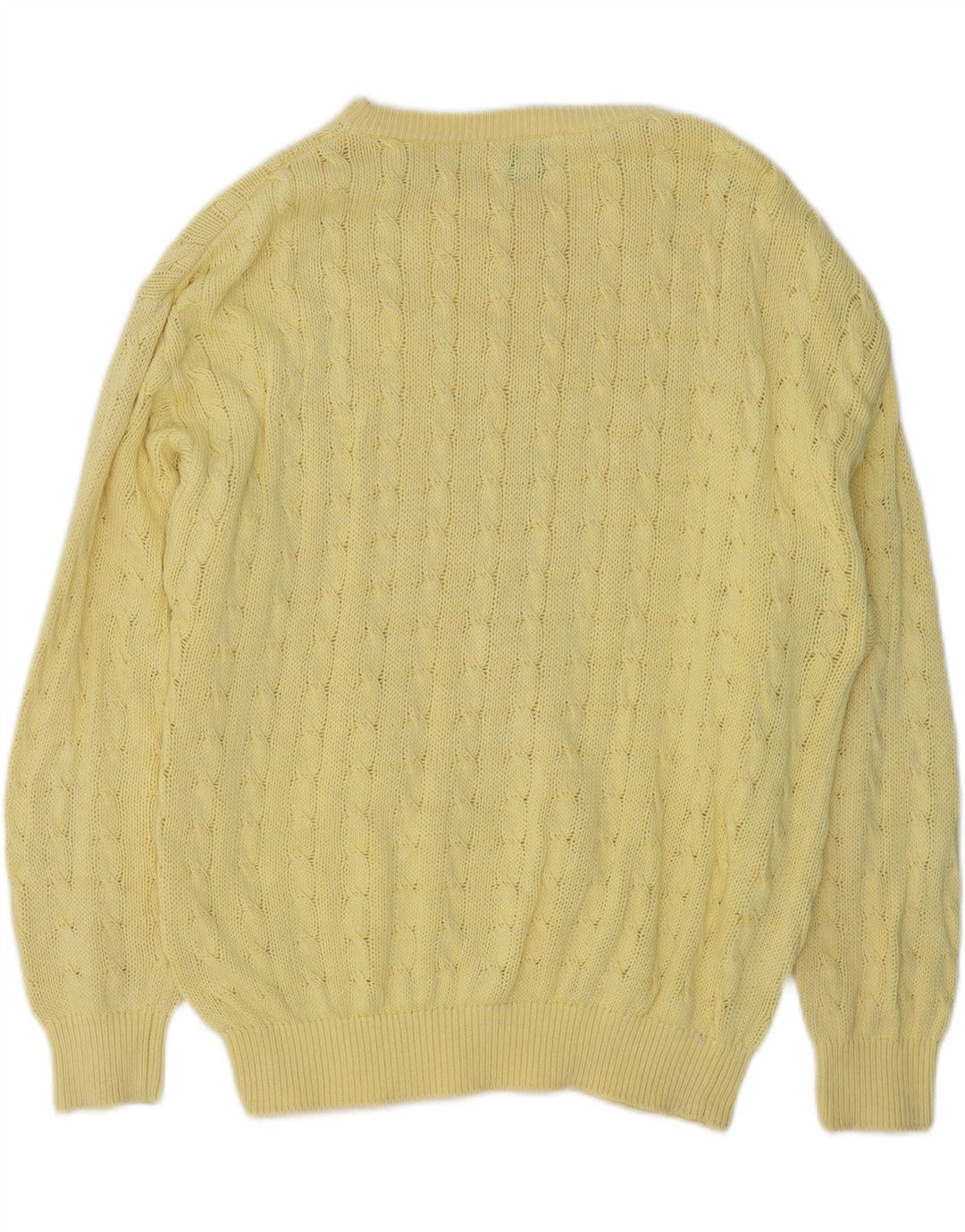 Suéter masculino Benetton com gola canoa IT 50 algodão amarelo médio