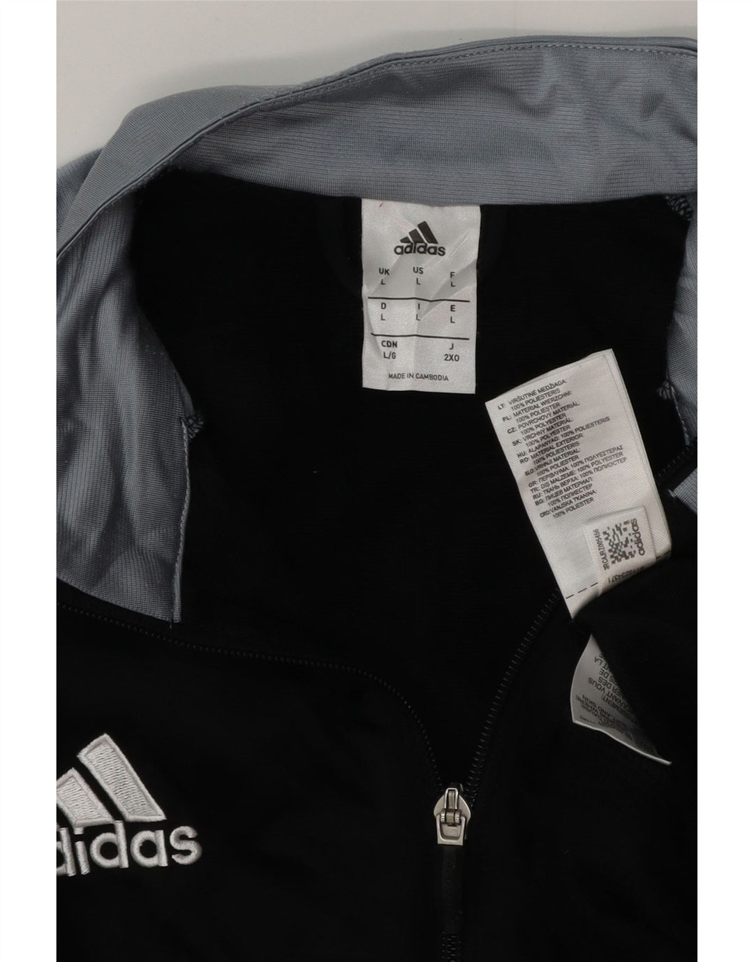 ADIDAS Mens Tracksuit Top Jacket Grande Preto Colourblock Poliéster