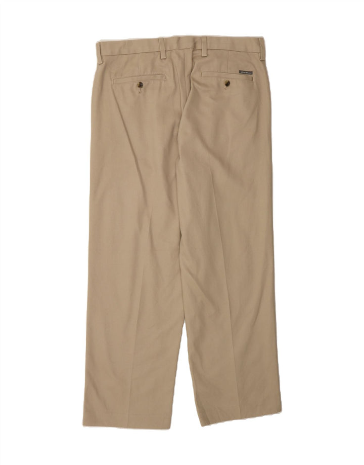EDDIE BAUER Mens Straight Chino Trousers W34 L30 Beige Cotton Vintage Eddie Bauer and Second-Hand Eddie Bauer from Messina Hembry 