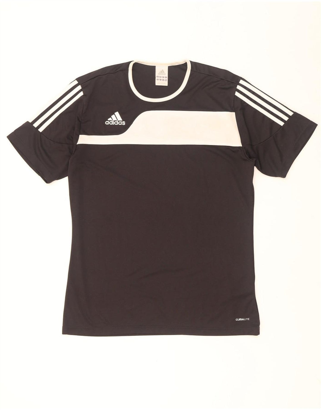 Adidas Mens Climalite Camiseta Top Médio Preto Colorblock Poliéster