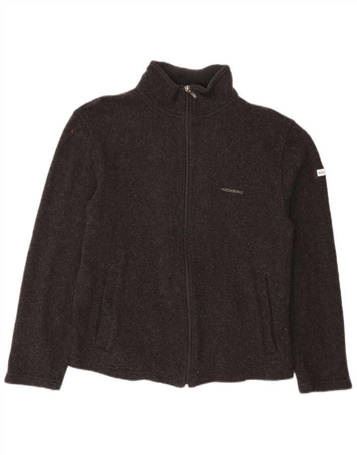Suéter cardigã feminino Kickers UK 14 lã cinza médio