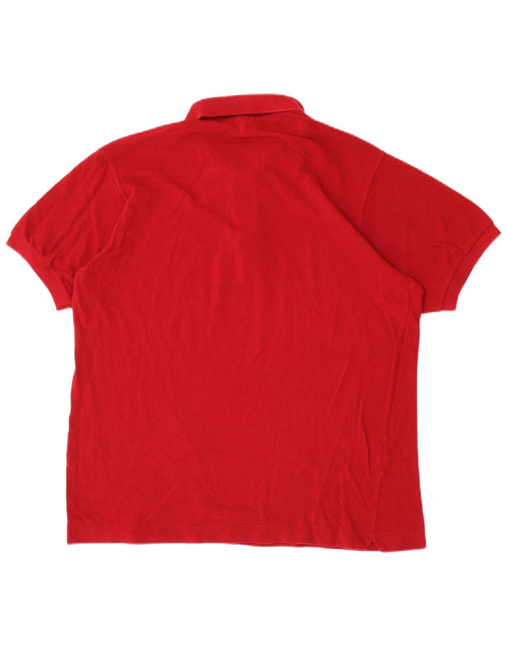 Camisa polo masculina Lacoste tamanho 6 XL algodão vermelho